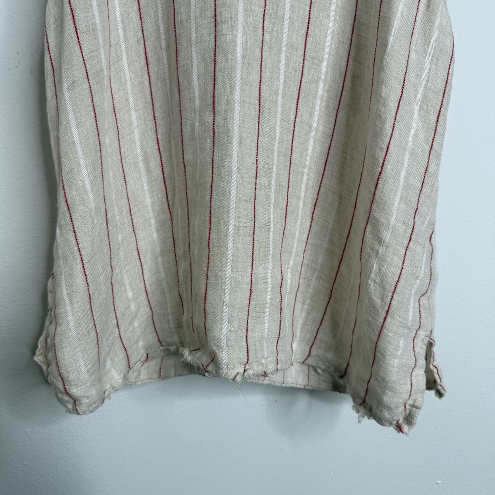 MAVEN WEST Jute Red Stripes Linen Tie Back & Shorts Matching Set S/M USA Made - Picture 8 of 16